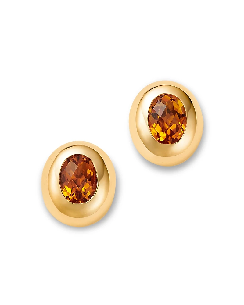 Bloomingdale's Fine Jewelry Citrine Polished Bezel Oval Stud Earrings