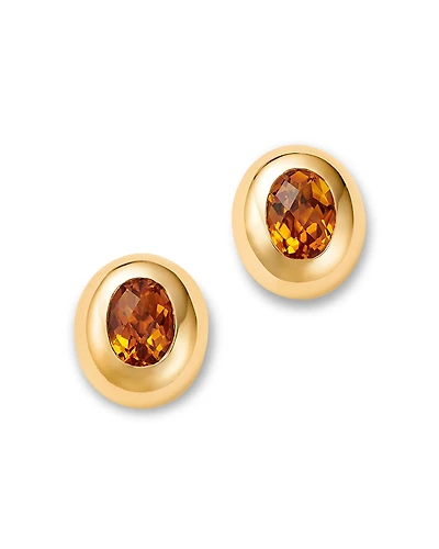 Bloomingdale's Fine Jewelry Citrine Polished Bezel Oval Stud Earrings