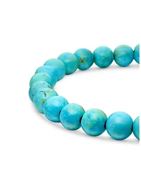 Men's Spiritual Beads Bracelet Sterling Silver with Turquoise, 8mm