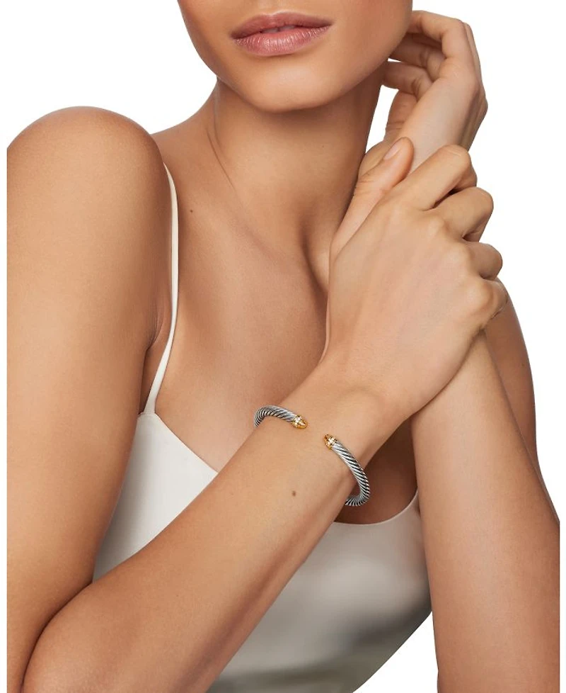 Cable Classics Bracelet with Gold Domes & Diamonds