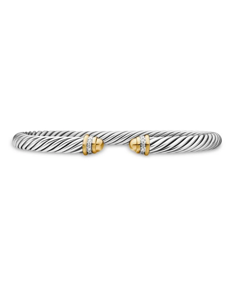 Cable Classics Bracelet with Gold Domes & Diamonds