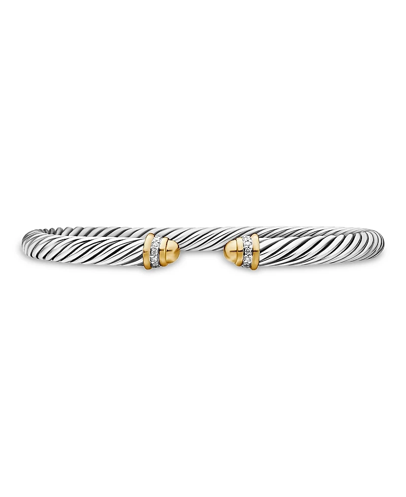 David Yurman Cable Classics Bracelet with Gold Domes & Diamonds