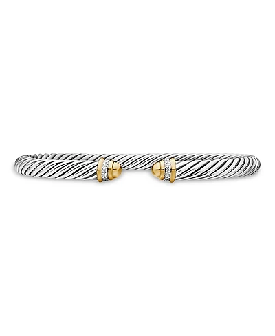 David Yurman Cable Classics Bracelet with Gold Domes & Diamonds