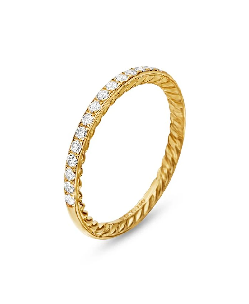 18K Yellow Gold DY Eden Partway Eternity Band Ring with Pavé Diamonds
