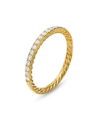 18K Yellow Gold DY Eden Partway Eternity Band Ring with Pavé Diamonds