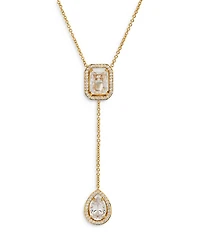Radiant Cubic Zirconia Halo Lariat Necklace