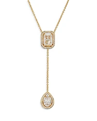 Nadri Radiant Cubic Zirconia Halo Lariat Necklace