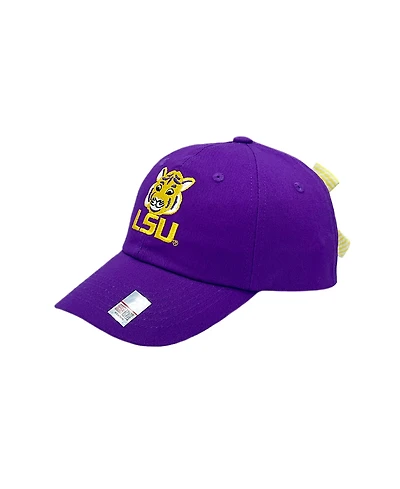 Bits & Bows Girls' Officially Licensed Lsu Bow Baseball Hat - Baby, Little Kid, Big Kid