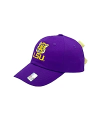 Bits & Bows Girls' Officially Licensed Lsu Bow Baseball Hat - Baby, Little Kid, Big Kid