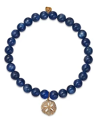 Pavé Diamond Sand Dollar Charm Kyanite Luxuria Beaded Bracelet
