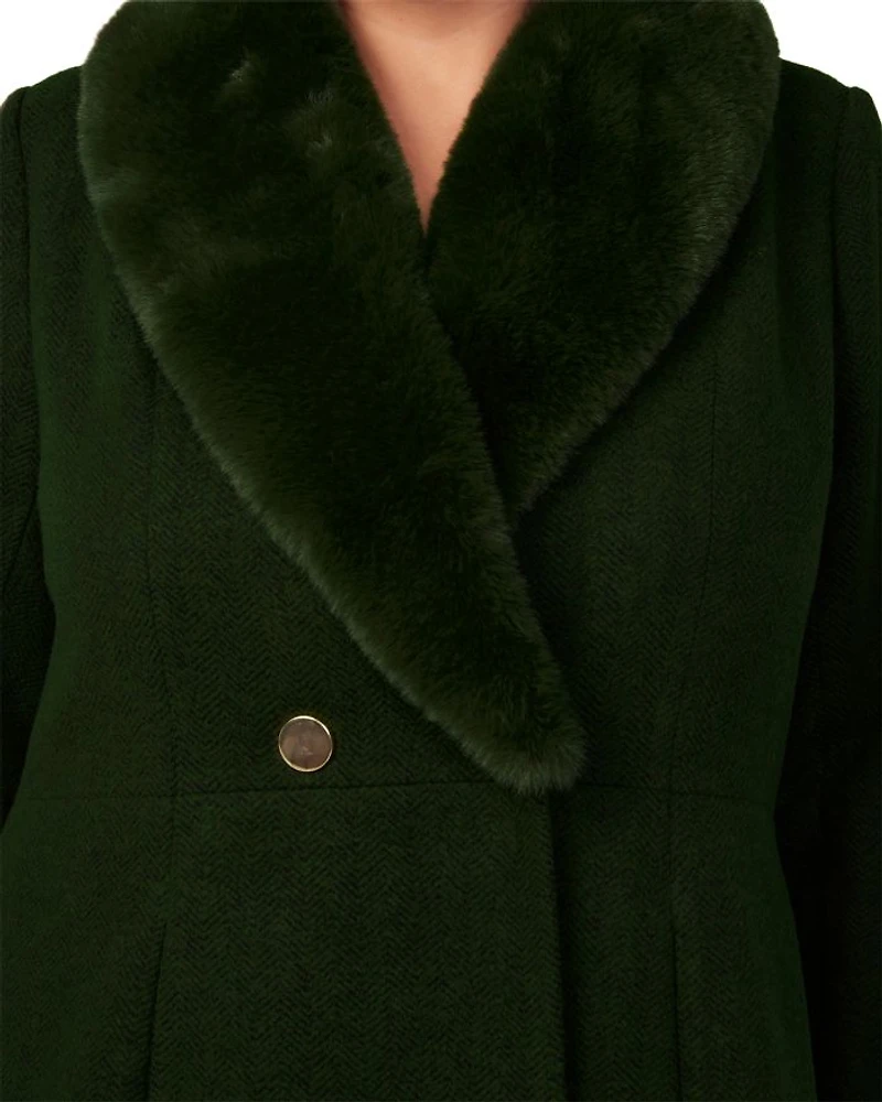 Grammys Faux Fur Trimmed Coat