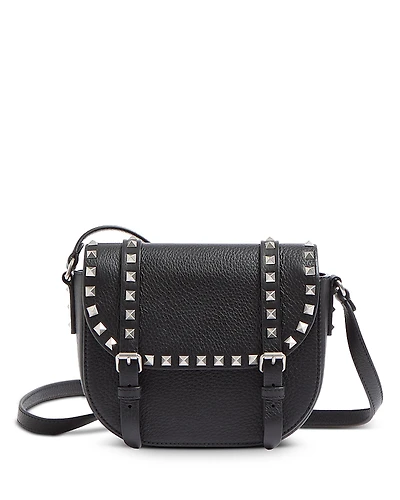 Valentino Garavani Rockstud Textured Leather Messenger Bag