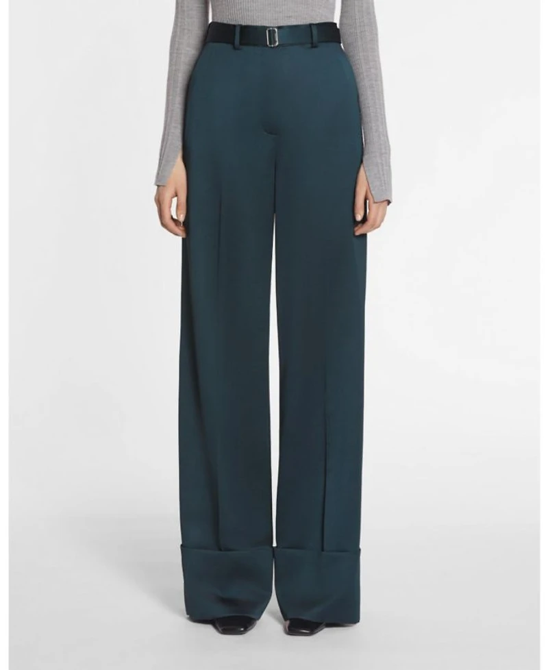 Wide-Leg Pants With Cuffs