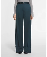 Wide-Leg Pants With Cuffs