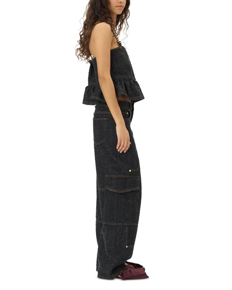 Fluffy Denim Carpenter Jeans Black