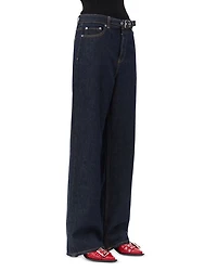 Izey Belted Wide Leg Jeans Rinse