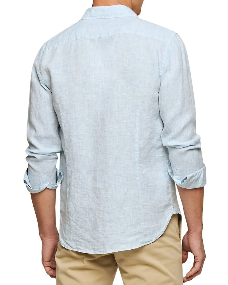 Giles Linen Textured Tailored Fit Button Down Shirt