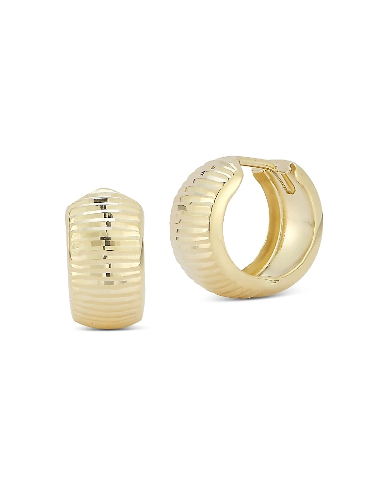 Bloomingdale's Fine Collection 14K Yellow Gold Bold Cut Huggie Hoop Earrings