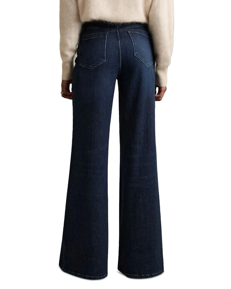 Heather Wide Leg Jeans Dark Blue