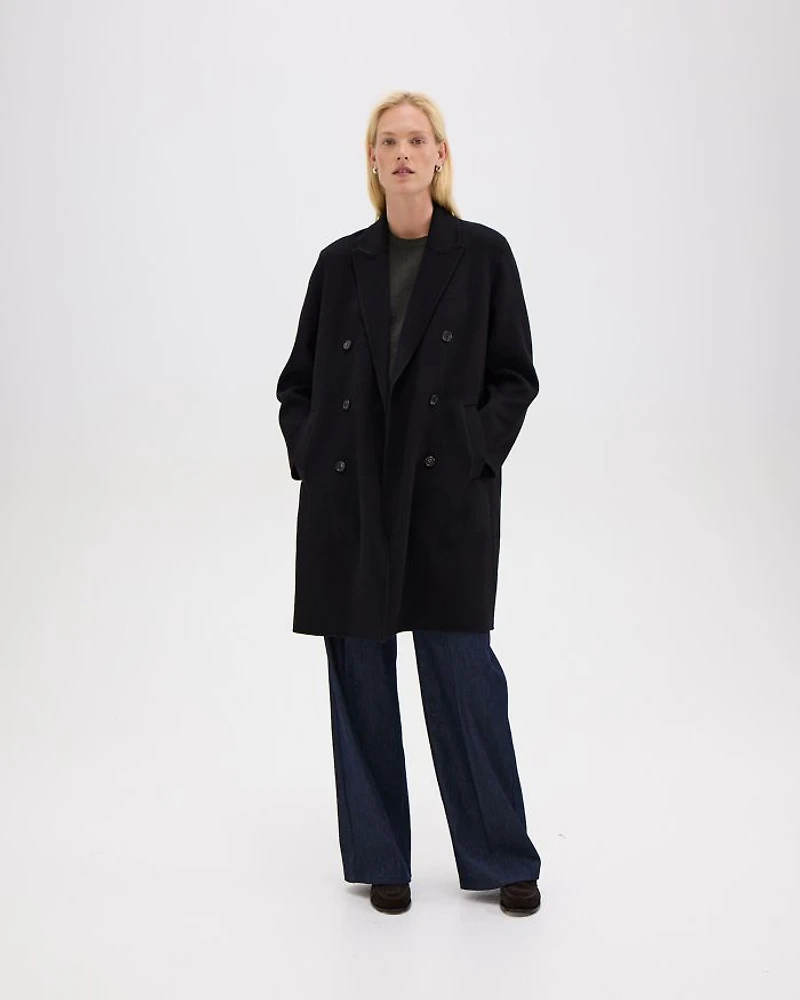 Double Breasted Coat Face Wool & Cashmere