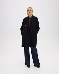 Double Breasted Coat Face Wool & Cashmere