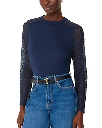 Whistles Lace Sleeve Top