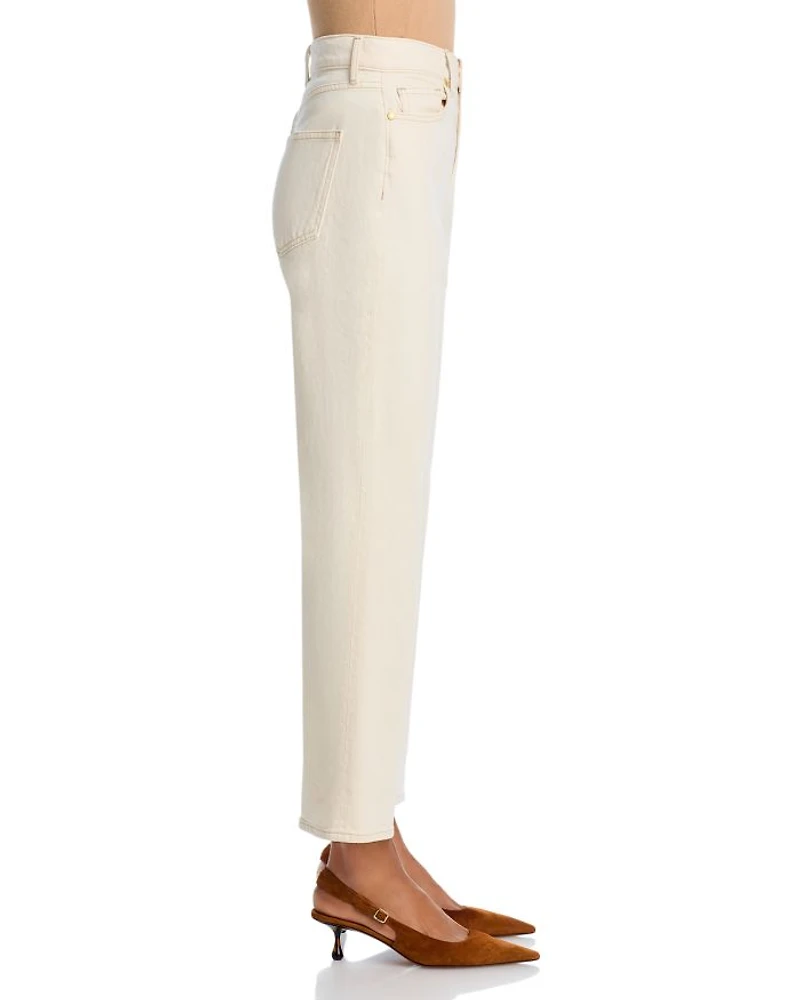 Dylan High Rise Straight Leg Ankle Jeans Ecru