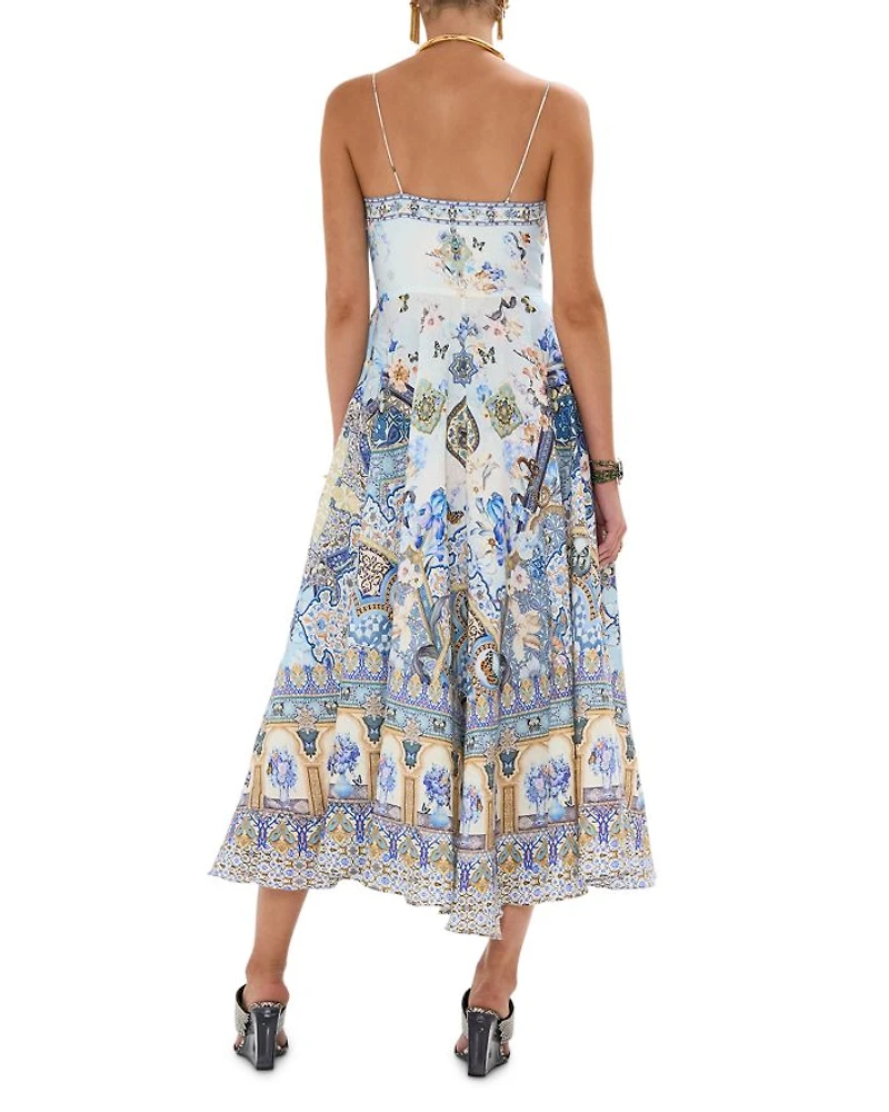 Printed Linen Tie Front Dress Al Manial Palace Memoirs