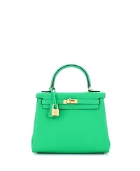 Kelly 25 Handbag Green Swift with Gold Hardware