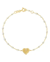 Gig Clozeau 18K Yellow Gold Heart Lumiere Diamond & Opal Bracelet