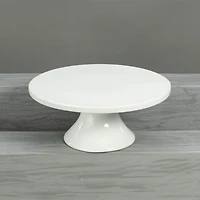 White Porcelain Round Pedestal Cake Stand, 8.5"