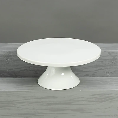Bia Cordon Bleu White Porcelain Round Pedestal Cake Stand, 8.5