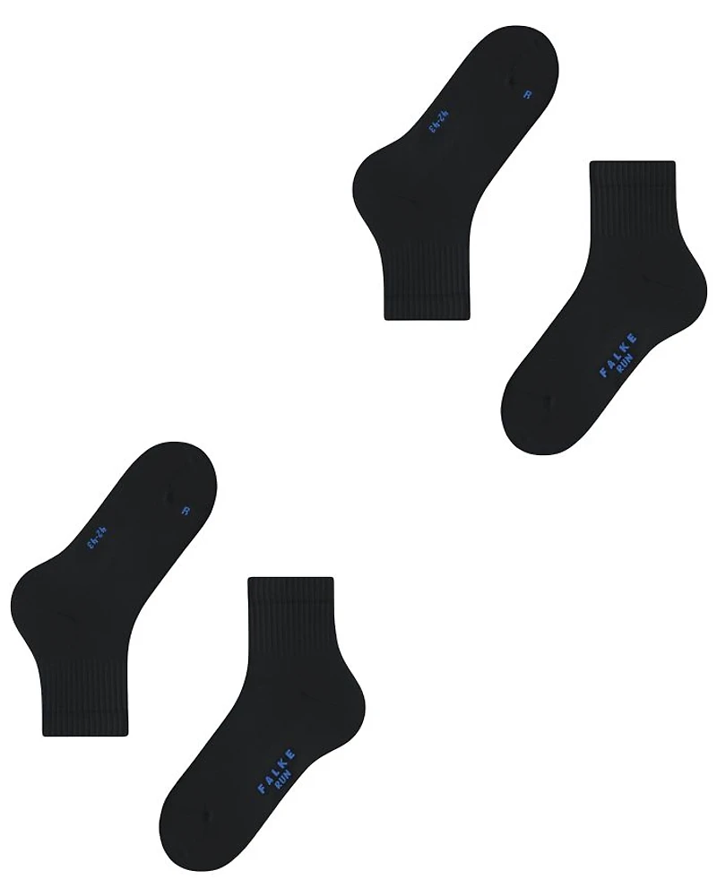 Run Cotton Blend Solid Ribbed Ankle Socks, Pack of 2