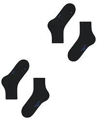 Run Cotton Blend Solid Ribbed Ankle Socks, Pack of 2