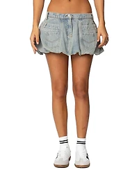 Edikted Jodi Denim Bubble Mini Skirt