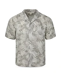 Vacation Palm Frond Printed Button Down Camp Shirt