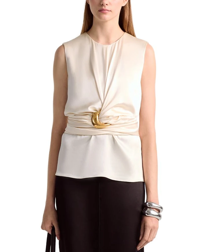 Tizzy Silk Hardware Trim Blouse