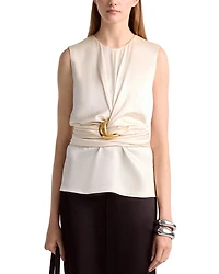 Tizzy Silk Hardware Trim Blouse