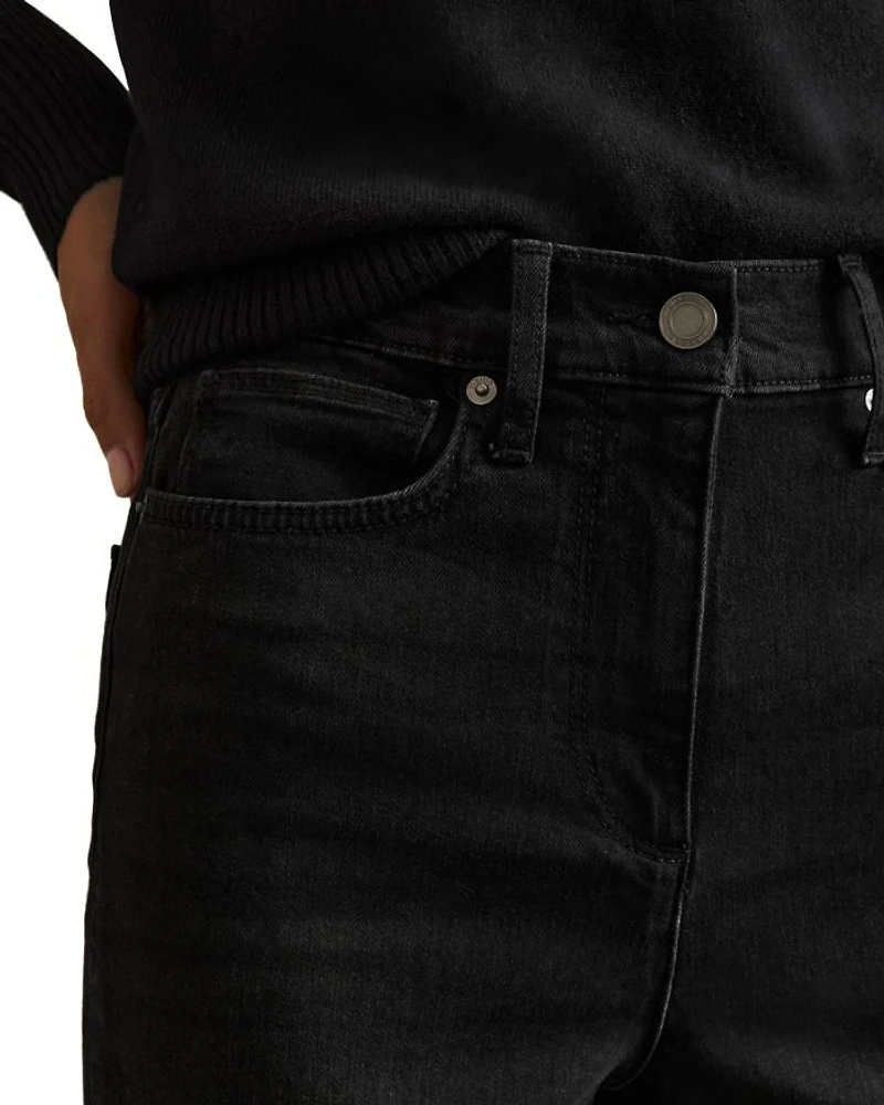 Ameria High Rise Wide Leg Jeans Black