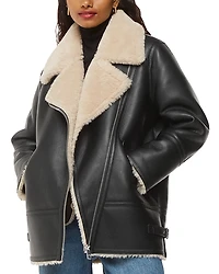 Whistles Petite Faux Shearling Aviator Coat