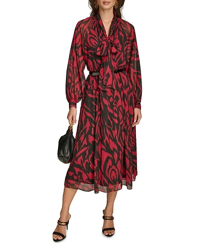 Printed Chiffon A Line Dress