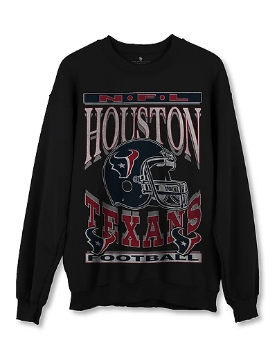 Junk Food Clothing Nfl Unisex Houston Texans Helmet Flea Market Crew Fleece Sweatshirt