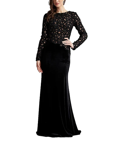 Tadashi Shoji Sinnott Chenille Embroidered Gown