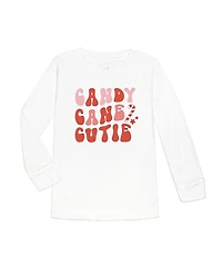 Sweet Wink Girls' Candy Cane Cutie Christmas Long Sleeve T-Shirt - Baby, Little Kid, Big Kid