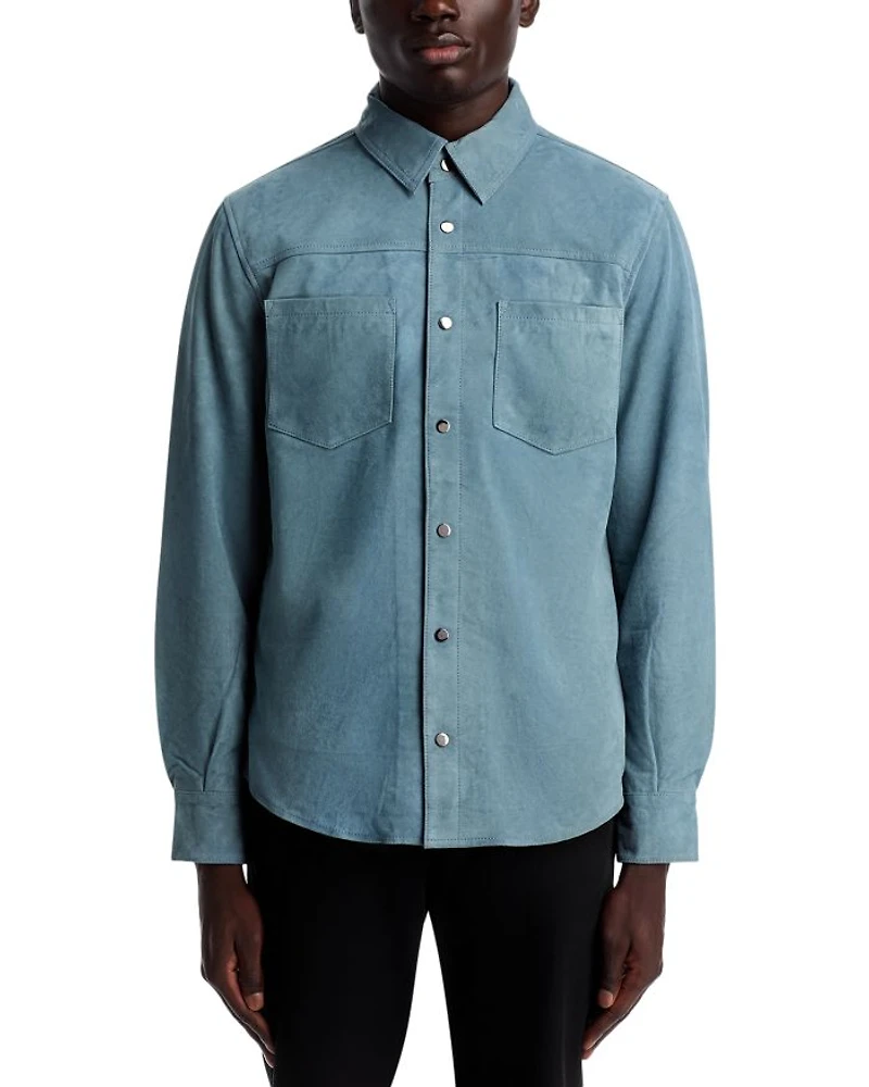 Regular Fit Leather Shirt Jacket