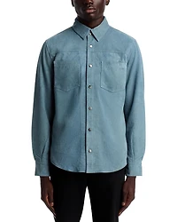Regular Fit Leather Shirt Jacket