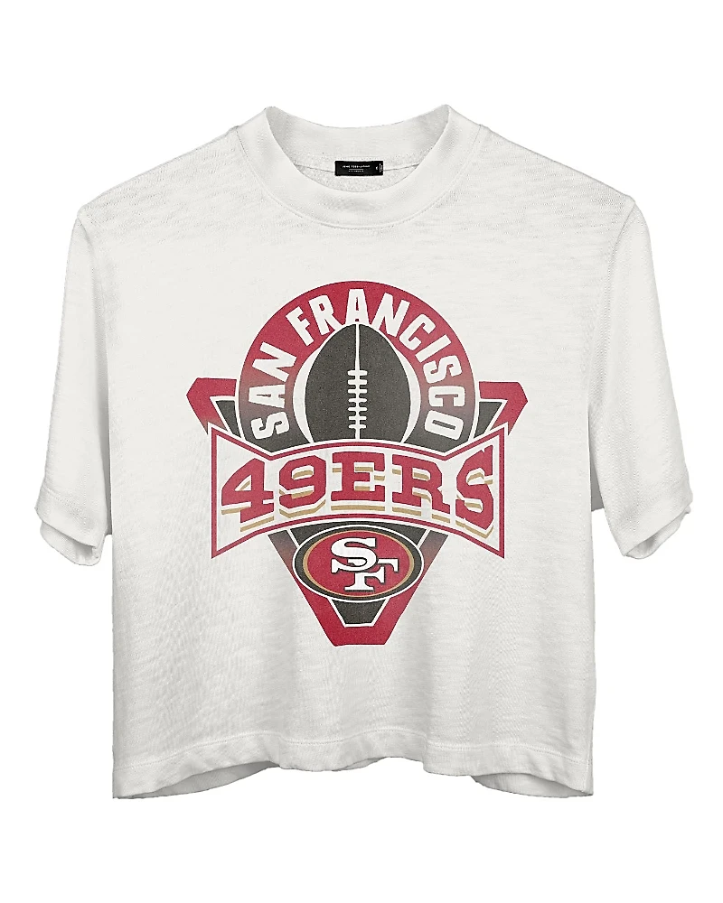 Junk Food Clothing Women's Nfl San Francisco 49ers Mock Neck Crop Tee