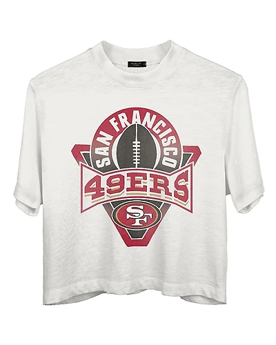 Junk Food Clothing Women's Nfl San Francisco 49ers Mock Neck Crop Tee
