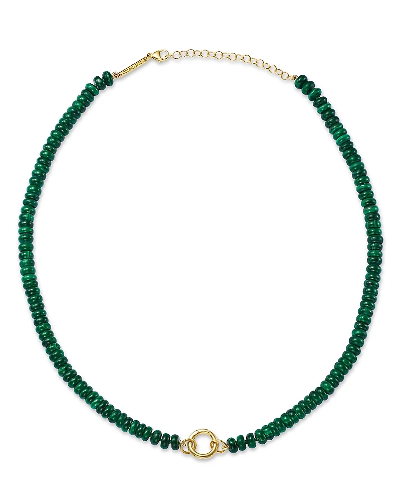 Zoe Chicco 14K Yellow Gold Malachite Beads Necklace, 16-18
