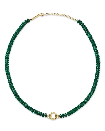 Zoe Chicco 14K Yellow Gold Malachite Beads Necklace, 16-18